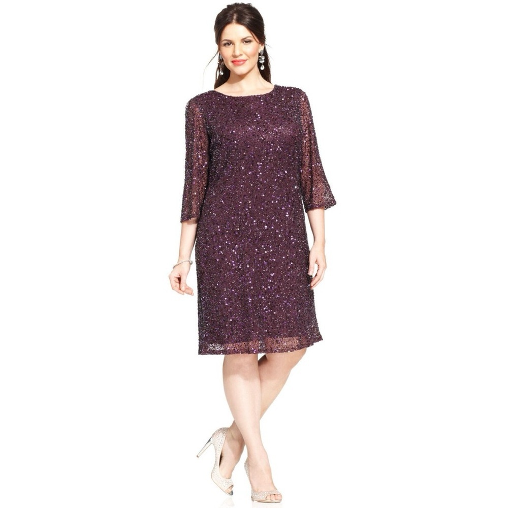 Pisarro Nights Draped Back Cowl Back Beaded Sequin Sheath Dress in Size 6